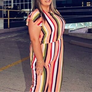 Time & Tru Striped Jumpsuit